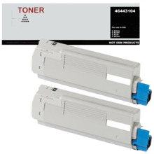 46443104 pack 2 cartuchos de toner compatible con Oki C833 / C843