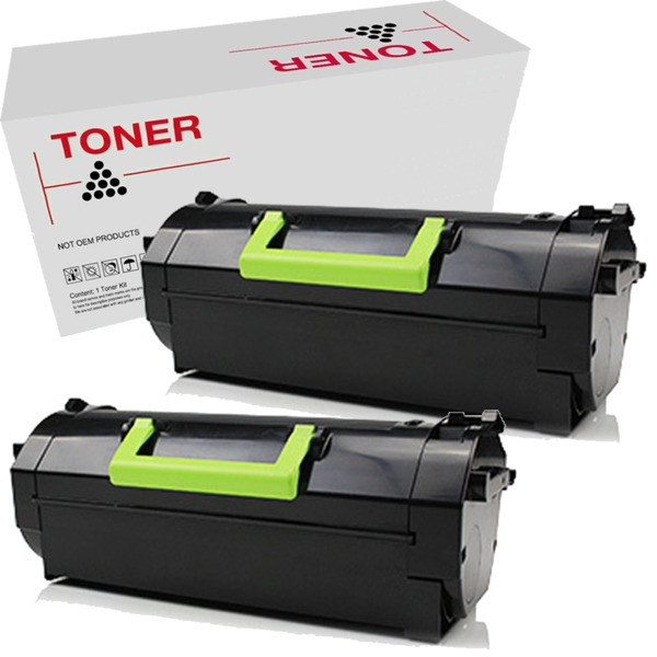 52D2000 / 522 pack 2 cartuchos de toner compatible con Lexmark MS810 / MS811 / MS812 (6K) de alta calidad