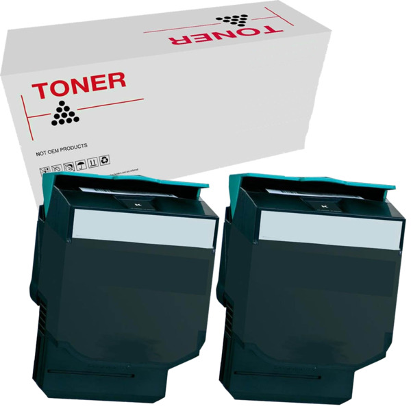 802SK / 80C2SK0 / 80C2SKE pack 2 cartuchos de toner compatible con Lexmark CX310 / CX410 / CX510 de alta calidad