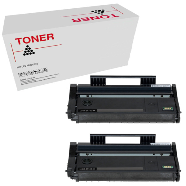 Aficio SP100E SP112 pack 2 toner generico Ricoh Aficio 407166 SP100LE