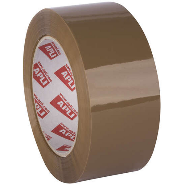 Apli Precinto Estandar sin Ruido Pp Acrilico 48mm x 132m - Grosor 28?m - Resistente y Duradero - Marron