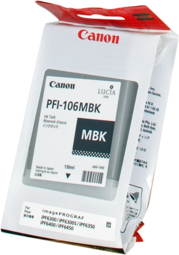 Canon PFI106 Negro Mate Cartucho de Tinta Original - PFI106MBK/6620B001