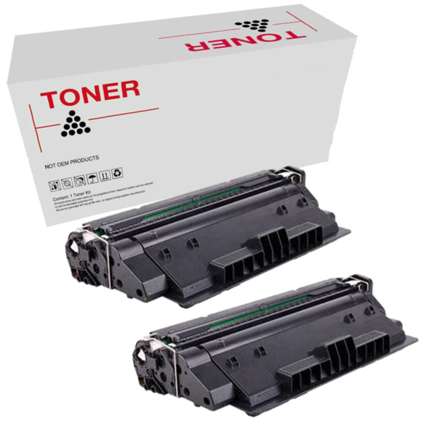 CF214X - 14X pack 2 toner negro generico HP CF214X (14X) para Laserjet Enterprise 700 MFP M725, M712