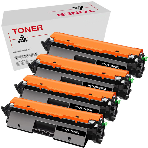 CF217A - 17A pack 4 toner negro generico HP CF217A (17A) para Laserjet negro M 102, Laserjet negro MFP M130