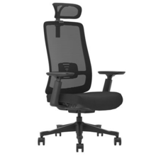 Cromad Silla Ergonomica Ajustable - Reposacabezas Regulable - Soporte Lumbar Ajustable - Reposabrazos 3D - Asiento de Espuma de