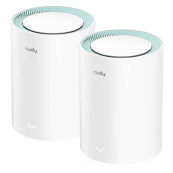 Cudy M1300 Pack de 2 Sistemas WiFi Mesh AC1200 Dual Band - 867Mbps en 5GHz, 300Mbps en 2,4GHz - 1x Puerto LAN 1000/100/10Mbps, 1