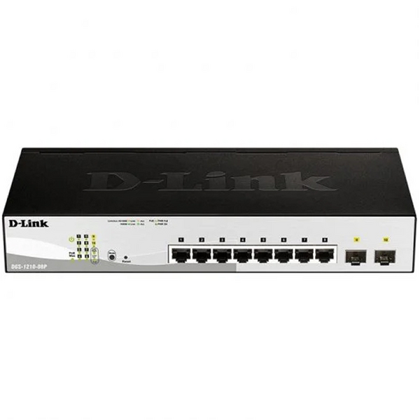 D-Link Switch Semigestionable 8 Puertos Gigabit PoE 45W + 2 Puertos Giga Combo