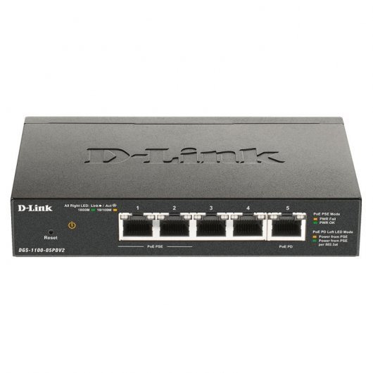 D-Link Switch Smart 5 Puertos Gigabit 10/100/1000 Mbps - PoE