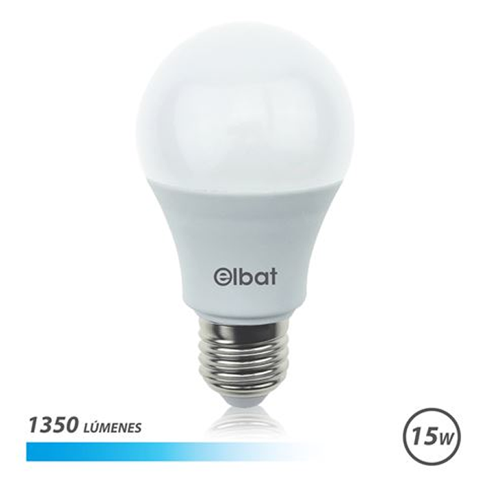 Elbat Bombilla LED A60 15W E27 1350lm - 6500K Luz Fria