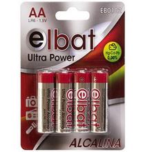 Elbat Pack de 4 Pilas Alcalinas LR6/AA