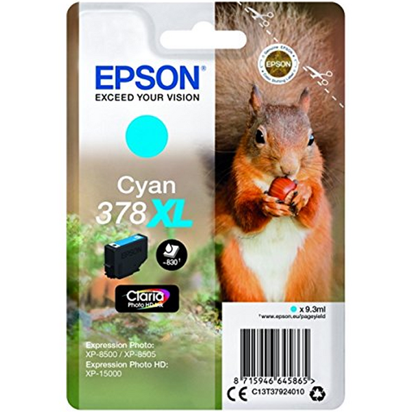 Epson 378XL Cyan Cartucho de Tinta Original - C13T37924010