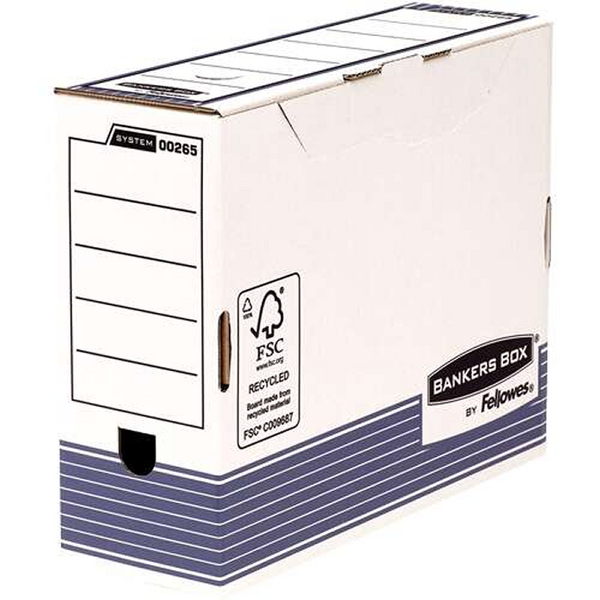 Fellowes Bankers Box Caja de Archivo Definitivo 100mm A4 - Montaje Automatico Fastfold - Carton Reciclado Certificacion FSC