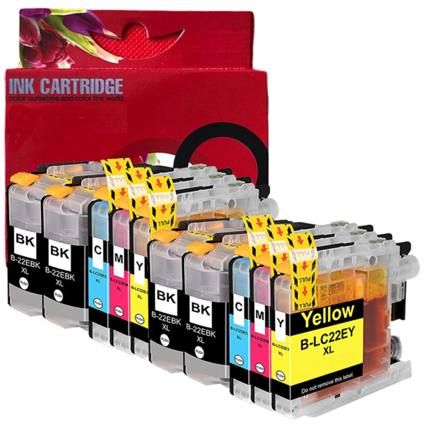 LC22E Pack 10 tinteiro generico Brother LC-22EBK LC-22EC LC-22EM LC-22EY MFC J5920DW