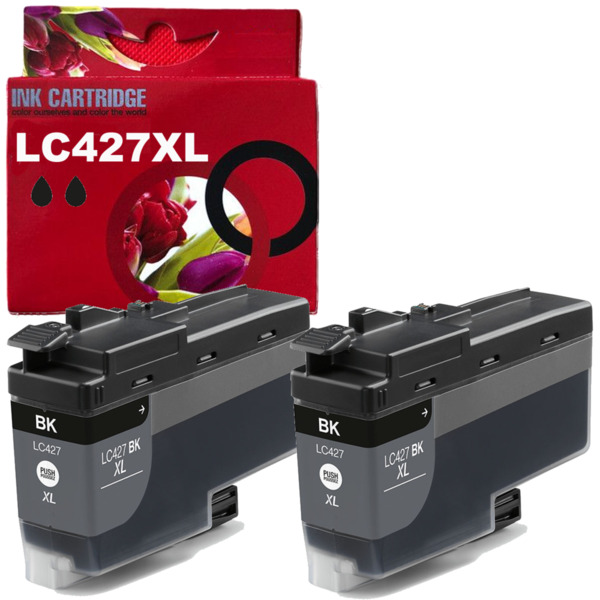 LC427XL pack 2 cartuchos de tinta compatible con Brother LC427XLBK