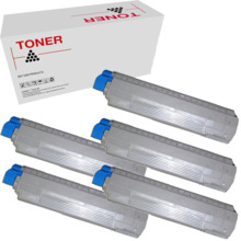 MC853 MC873 MC883 pack 5 toner compativel OKI 45862840 45862818 45862839 45862816 45862838 45862815 45862837 45862814