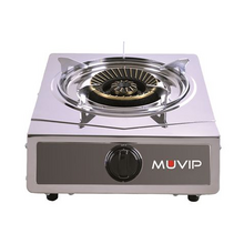 Muvip Serie Strong Cocina de Gas Inox 1 Fuego - Encendido Piezoelectrico - Quemador de Hierro Fundido Desmontable