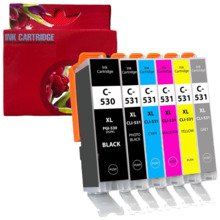 PGI530 CLI531 pack 6 tintas compatible con Canon Pixma TS 8750, Pixma TS 8751.