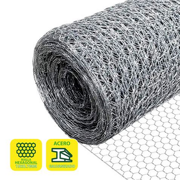 Sungarden Malla Gallinero Hexagonal 19x0.7mm 1x50m - Color Gris