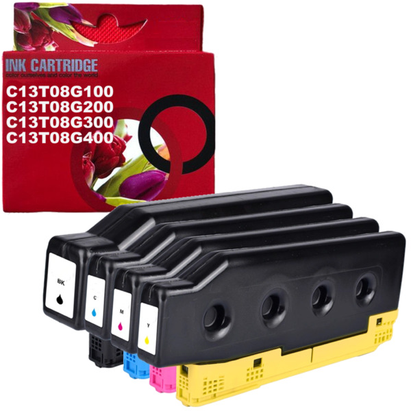 T08G1 T08G2 T08G3 T08G4 pack 4 tintas compatible con Epson WorkForce Enterprise AM-C4000