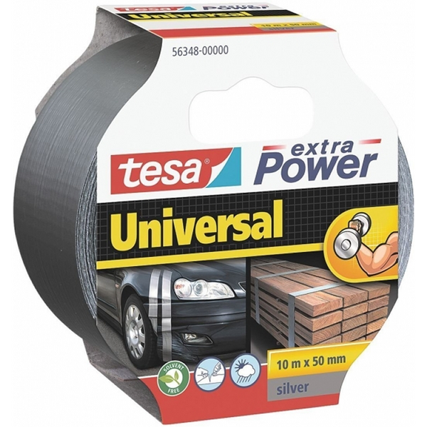 Tesa Extra Power Universal Cinta Adhesiva Multiusos 50mm x 10 Metros - Fuerte Poder de Pegado - Se Rompe Facilmente con la Mano