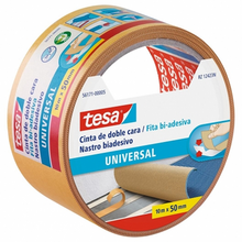 Tesa Universal Cinta Adhesiva Doble Cara 50mm x 10 Metros - Para Fijar Moquetas en Diferentes Superficies - Para Manualidades y