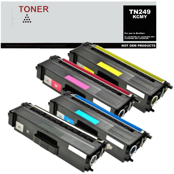 TN249 pack 4 toner kcmy compatible con Brother TN249BK TN249C TN249M TN249Y